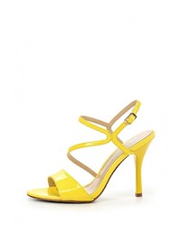 Желтые кожаные босоножки на каблуке от Calipso
