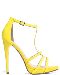 Желтые кожаные босоножки на каблуке от Carvela