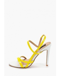 Желтые кожаные босоножки на каблуке от Sergio Todzi