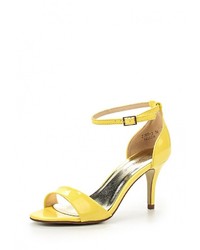 Желтые кожаные босоножки на каблуке от Sweet Shoes