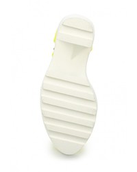 Желтые кожаные босоножки на каблуке от Tulipano