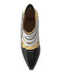 Желтые кожаные ботильоны со змеиным рисунком от Toga Pulla