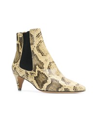 Желтые кожаные ботильоны со змеиным рисунком от Isabel Marant