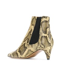Желтые кожаные ботильоны со змеиным рисунком от Isabel Marant