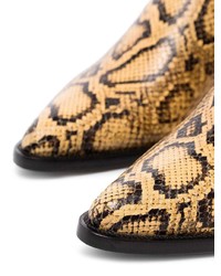 Желтые кожаные ботильоны со змеиным рисунком от Chloé