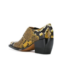 Желтые кожаные ботильоны со змеиным рисунком от Chloé
