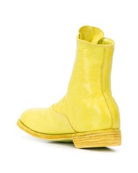 Желтые кожаные ботильоны от Guidi