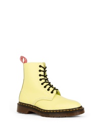 Желтые кожаные ботинки на шнуровке