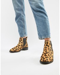 Женские желтые кожаные ботинки челси с леопардовым принтом от Accessorize