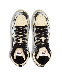 Мужские желтые кожаные высокие кеды от Nike