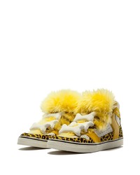 Мужские желтые кожаные высокие кеды от adidas