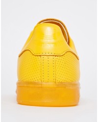 Женские желтые кожаные кеды от adidas