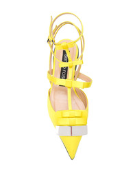 Женские желтые кожаные лоферы от Sergio Rossi