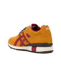 Мужские желтые кожаные низкие кеды от Asics