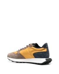 Мужские желтые кожаные низкие кеды от Hogan