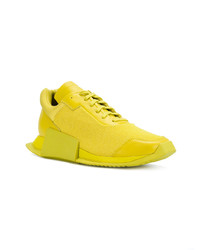 Мужские желтые кожаные низкие кеды от Adidas By Rick Owens