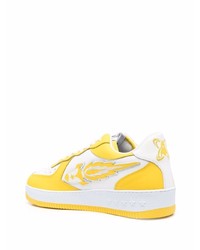 Мужские желтые кожаные низкие кеды от Enterprise Japan