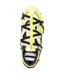 Мужские желтые кожаные низкие кеды от Diesel