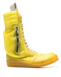 Мужские желтые кожаные повседневные ботинки от Rick Owens