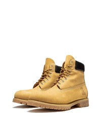 Мужские желтые кожаные рабочие ботинки от Timberland