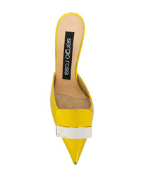 Желтые кожаные сабо от Sergio Rossi