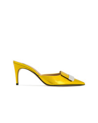 Желтые кожаные сабо от Sergio Rossi