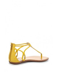 Желтые кожаные сандалии на плоской подошве от Aldo