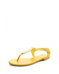 Желтые кожаные сандалии на плоской подошве от Anesia