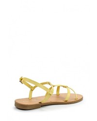 Желтые кожаные сандалии на плоской подошве от Ideal
