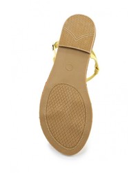 Желтые кожаные сандалии на плоской подошве от Ideal