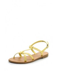 Желтые кожаные сандалии на плоской подошве от Ideal