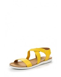 Желтые кожаные сандалии на плоской подошве от Inario