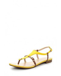 Желтые кожаные сандалии на плоской подошве от JB MARTIN