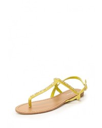 Желтые кожаные сандалии на плоской подошве от Malien