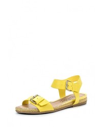 Желтые кожаные сандалии на плоской подошве от Ramarim