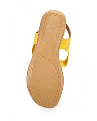 Желтые кожаные сандалии на плоской подошве от Renda