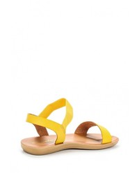 Желтые кожаные сандалии на плоской подошве от Renda