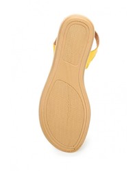 Желтые кожаные сандалии на плоской подошве от Renda