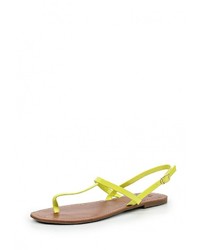 Желтые кожаные сандалии на плоской подошве от United Colors of Benetton