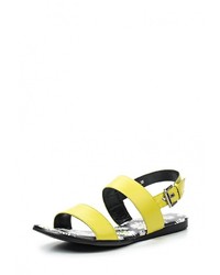 Желтые кожаные сандалии на плоской подошве от Vitacci