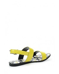 Желтые кожаные сандалии на плоской подошве от Vitacci