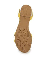 Желтые кожаные сандалии на плоской подошве от Vitacci