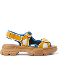 Мужские желтые кожаные сандалии от Gucci