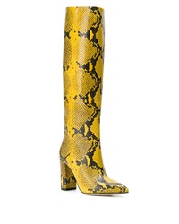 Желтые кожаные сапоги со змеиным рисунком от Paris Texas
