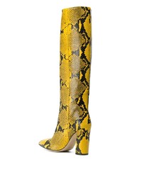 Желтые кожаные сапоги со змеиным рисунком от Paris Texas