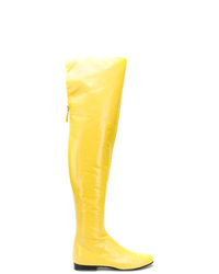 Желтые кожаные сапоги от Alberta Ferretti