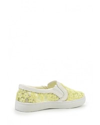 Женские желтые кожаные слипоны от Catherine