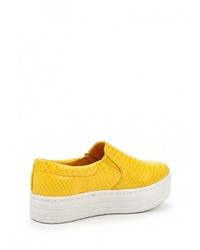 Женские желтые кожаные слипоны от Catherine