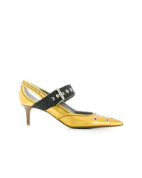 Желтые кожаные туфли с вырезом от Bottega Veneta