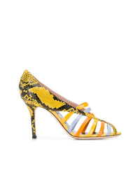 Желтые кожаные туфли с вырезом от Emilio Pucci